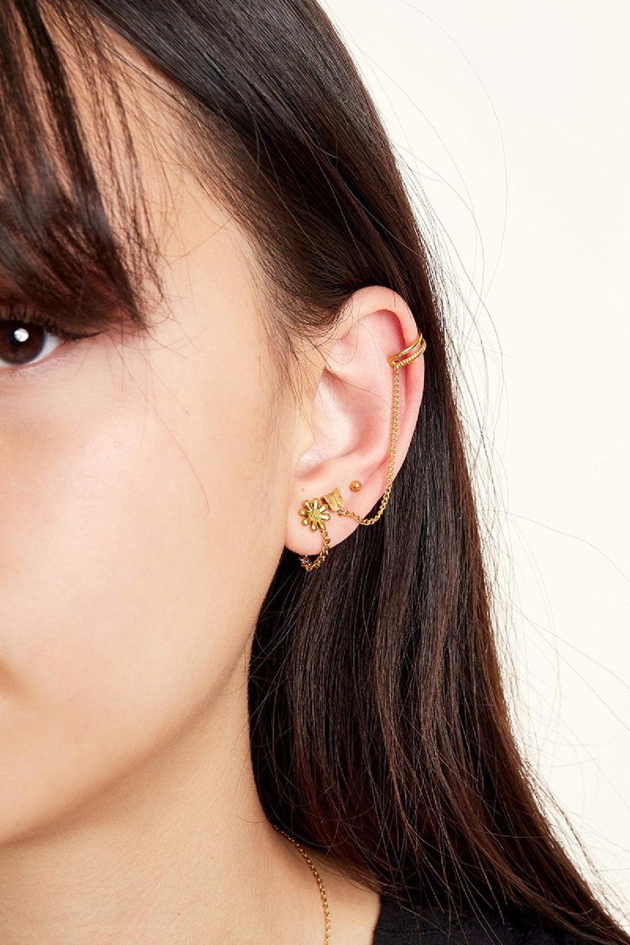 Ear stud flower Silver Color Stainless Steel Picture3
